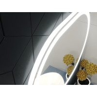 Овальное зеркало в ванную комнату с подсветкой Визанно 90х60 см